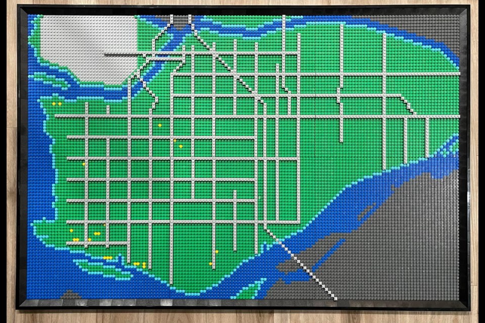 Richmond resident Peter Grant's latest Lego creation is a map of his home city