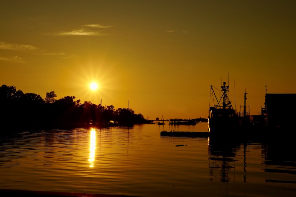 Sunset at London Landing Pier.