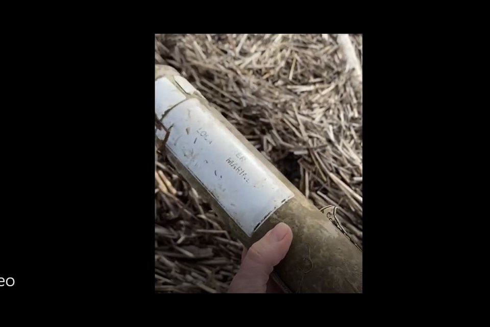 Steve LaRocca fond this military flare on the shores of the Salish Sea in Richmond
