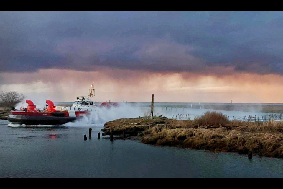 A Richmond News reader captured these great shots of the Coast Guard's hovercraft roaring past Garry Point Park