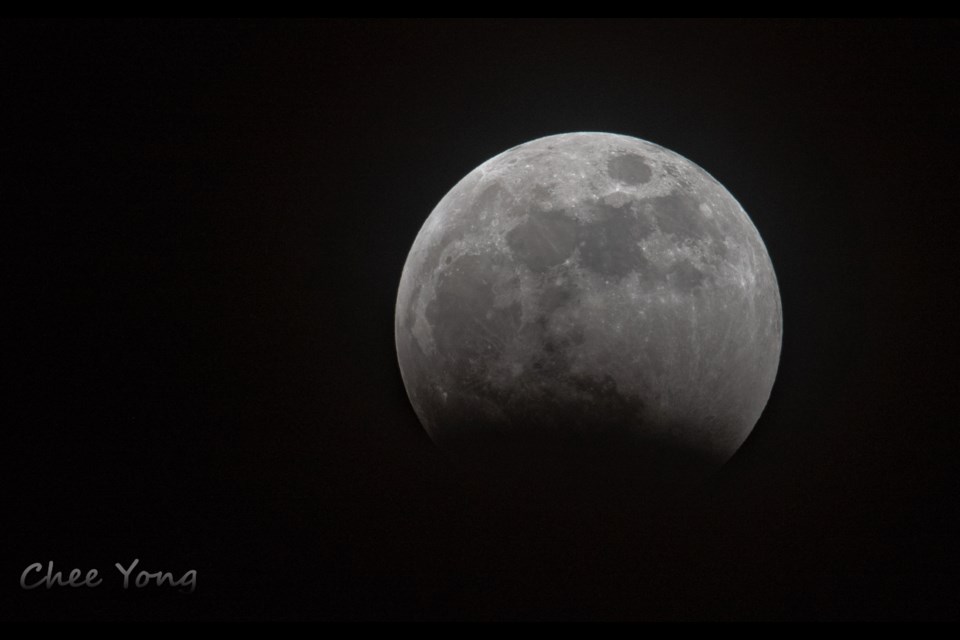The start of the total lunar eclipse in Richmond on March 13