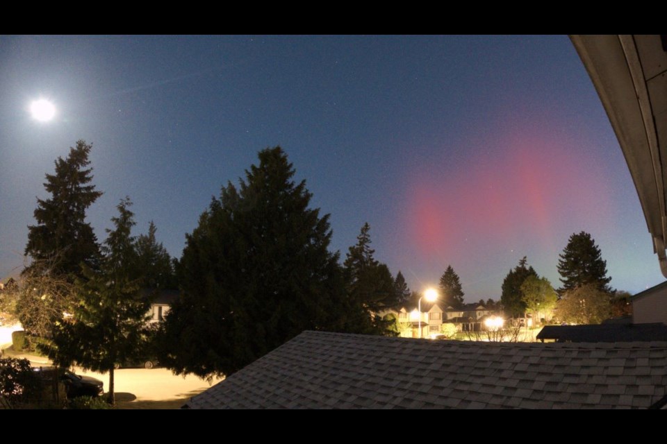 Northern lights spotted from Richmond on a clear night.
