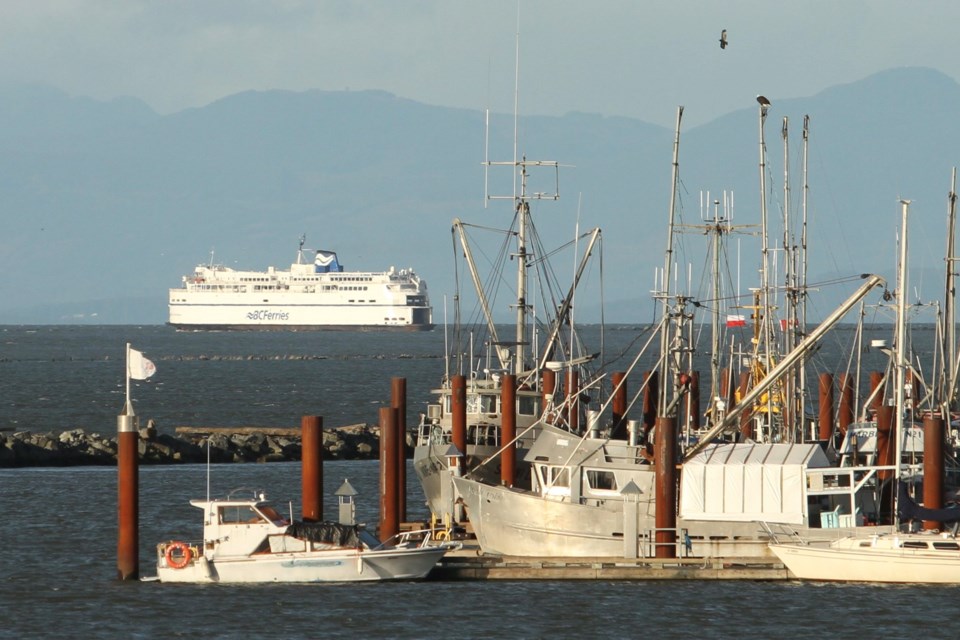 BC Ferries Queen of New Westminster cruising past Steveston after her annual refit.