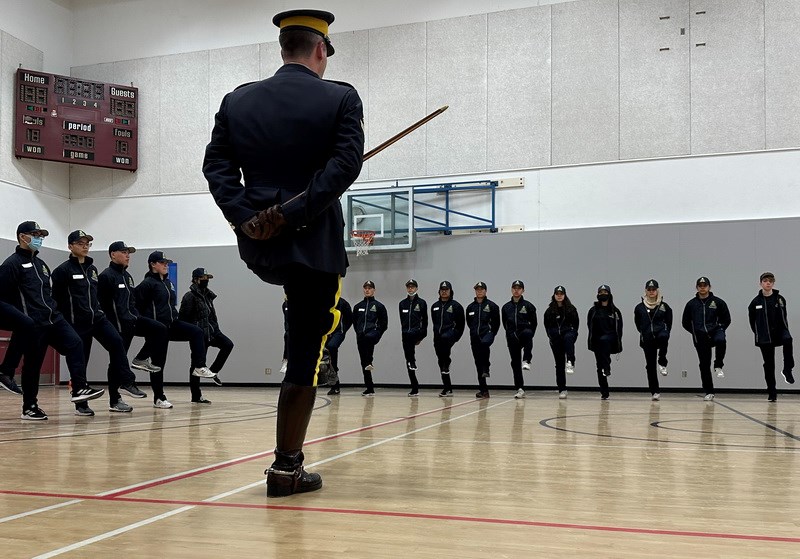 Richmond students taking part in the Richmond RCMP Youth Academy.