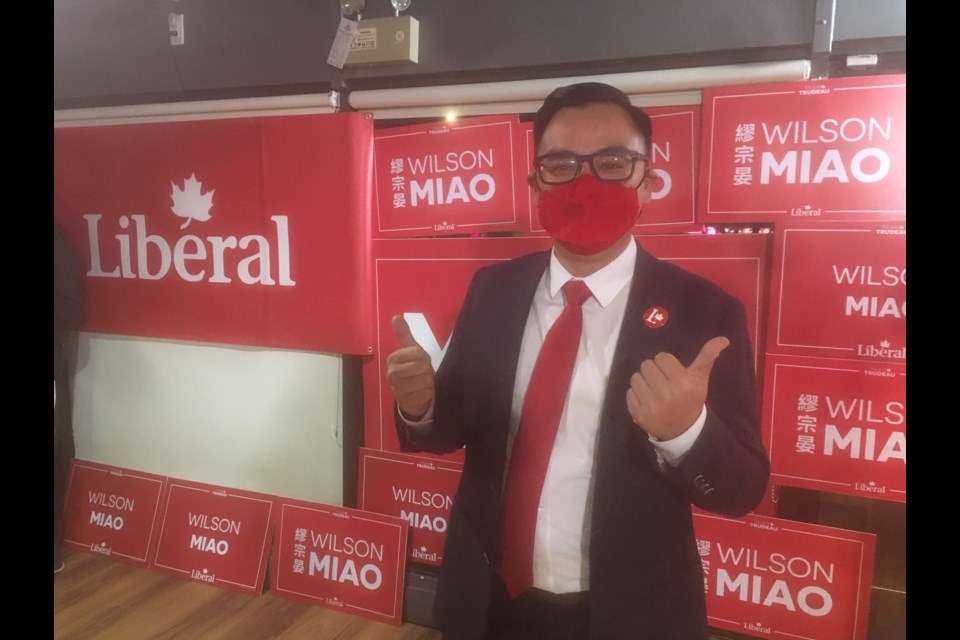 Rookie Liberal candidate Wilson Miao is on the verge of unseating four-time Tory MP Alice Wong. Miao leads by almost 700 votes but there are around 11,000 votes in advance and mail-in ballots still to be counted