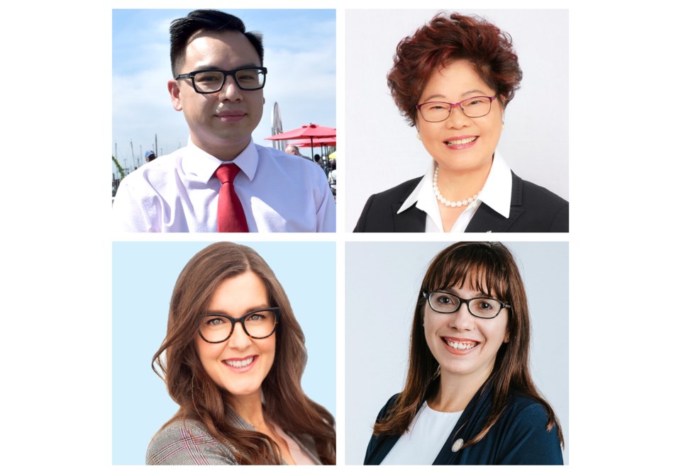 Richmond Centre candidates 2021 Miao Wong Gillanders Nixon