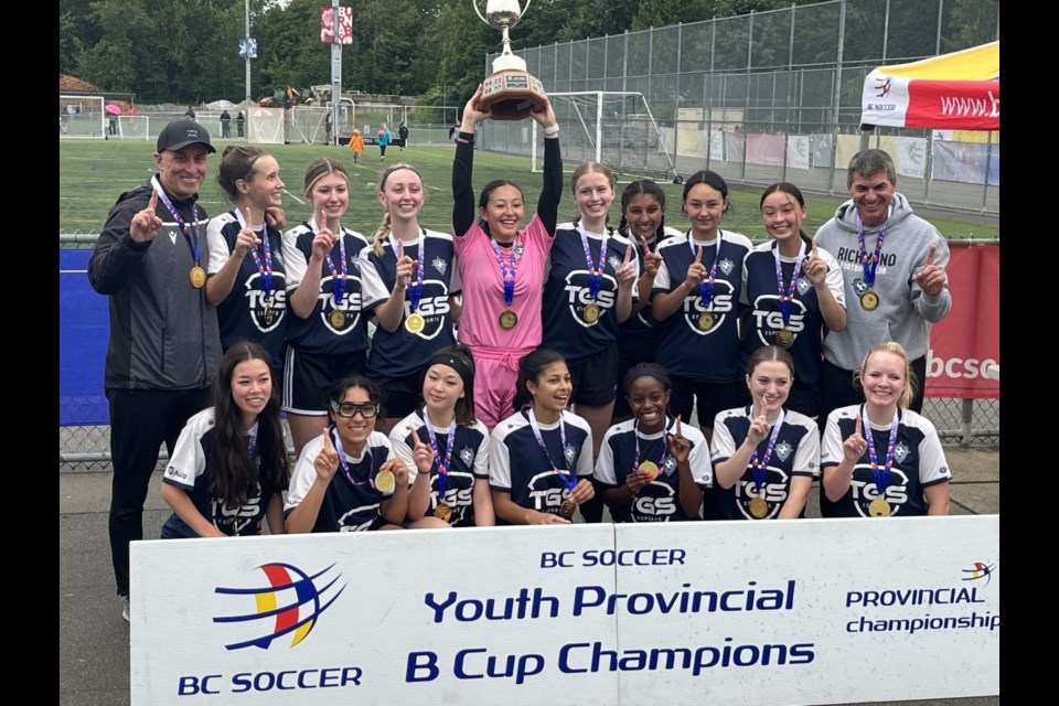 The Richmond FC U18 girls with their B Provincial Cup