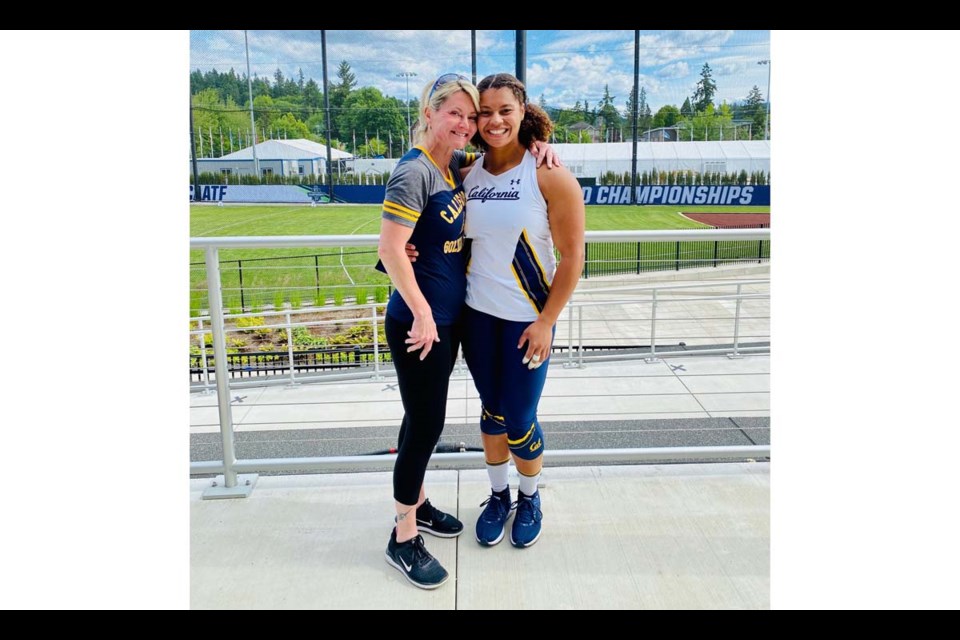 Star Richmond-raised athlete Camryn Rogers with her mom Shari at the recent NCAA championships in the U.S.