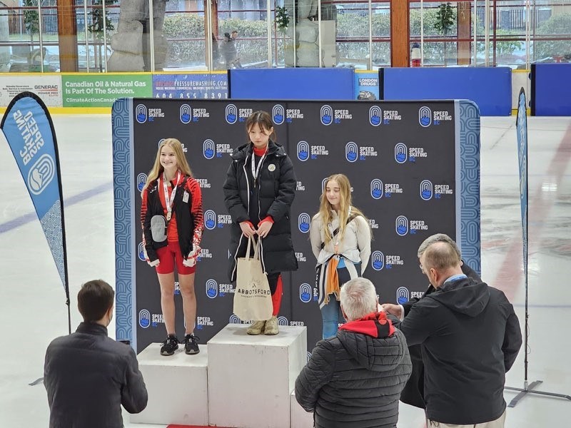 Speed skater Alice Yaxuan Guo won overall gold in her division at the BC Short Track Speed Skating Championships.