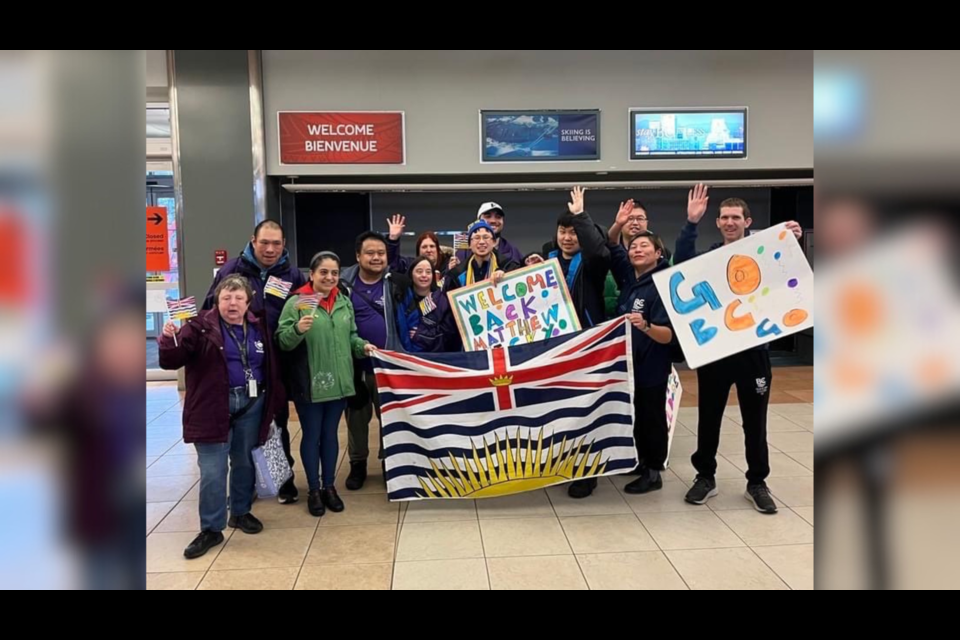 Richmond athletes arriving at Vancouver International Airport (YVR) after competing in the Special Olympics Canada Winter Games in Calgary.