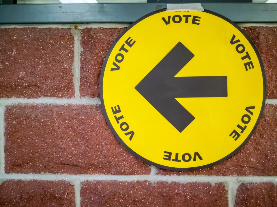 Canada polling place sign