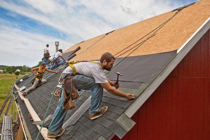 Rooftop workers