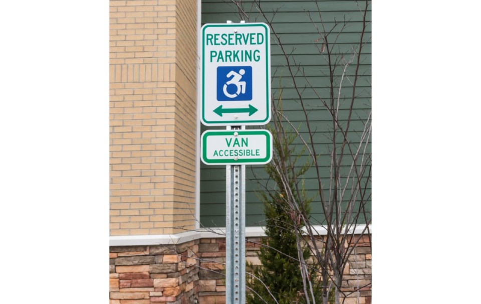 Van accessible parking sign