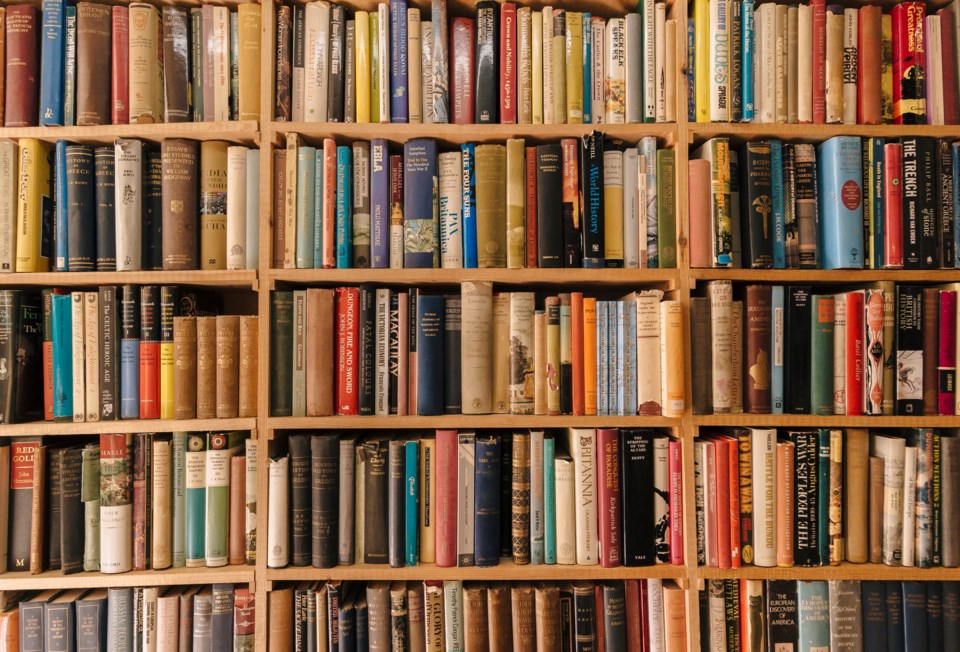 wall of books