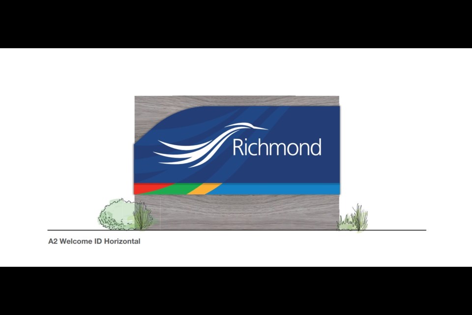Initial entrance signage design rendering for the City of Richmond.