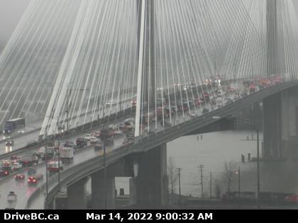 The convoy had the traffic backed up all the way across the Port Mann Bridge Monday morning at about 9 a.m.