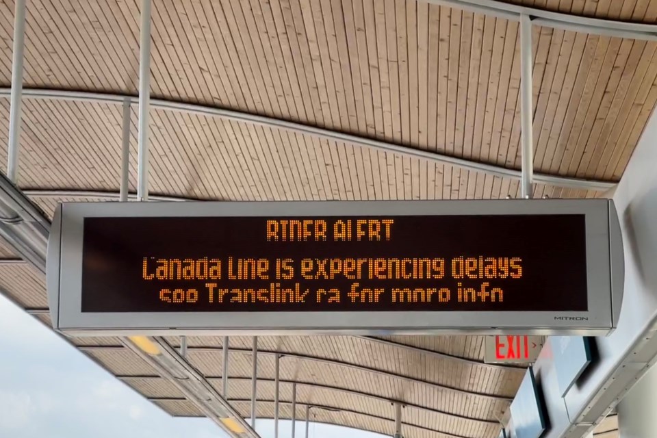 Canada Line is currently experiencing delays due to technical issues.