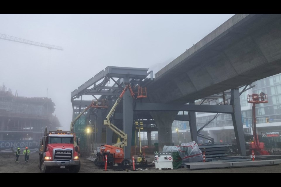 Construction of the new Capstan Canada Line station is coming along