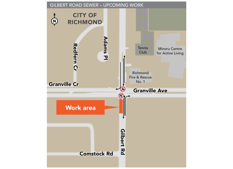 Gilbert Rd Granville Ave roadwork advisrory