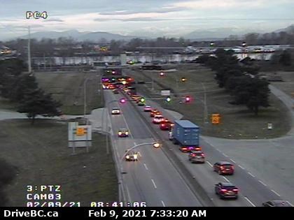 Northbound traffic Massey Tunnel Feb. 9