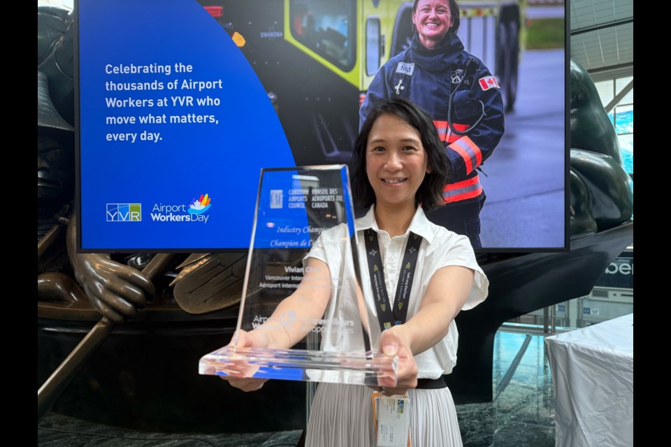 Vivian Chan has been working at YVR for 19 years and was awarded Canada Airports Council's national Industry Champion Award.