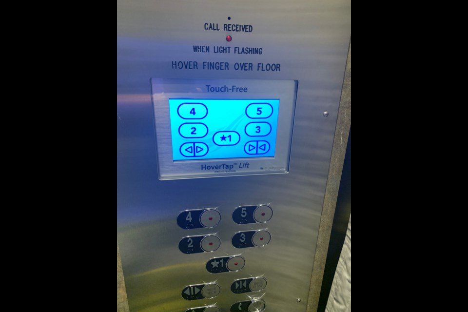 A new touchless elevator screen has been installed in Richmond's annex building next to city hall.