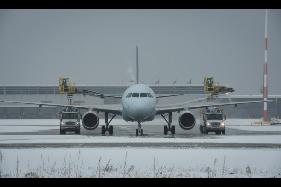 Snow at YVR airport