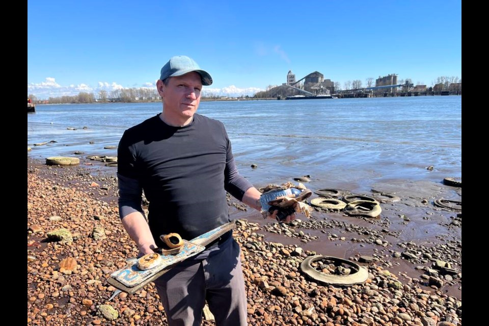 Steve LaRocca, who goes by @FraserRiverFind on Twitter, has been documenting the status of an abandoned landfill by the Fraser River. (Vikki Hui) 