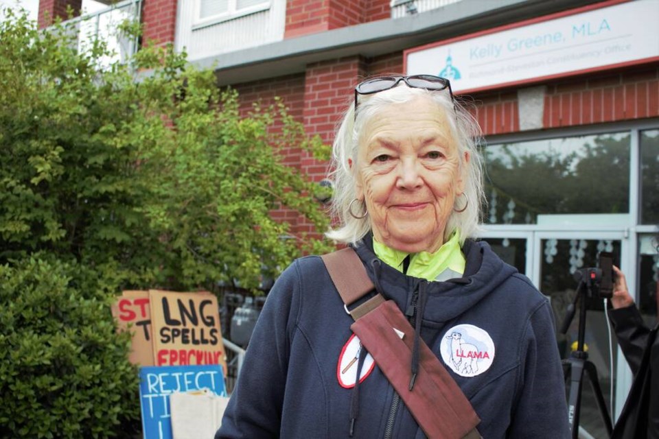 Local resident Dianne Milsom was one of the attendees at the rally. Vikki Hui photo 