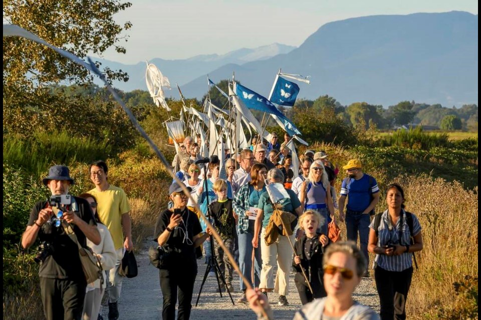 Artist Amy-Claire Huestis' performance at Brunswick Point in 2022. Amy-Claire Huestis photo