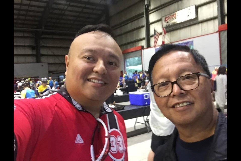 Richmond resident Dennis Soriano (left) and his late father after a previous Tour de Cure event. Dennis Soriano photo 