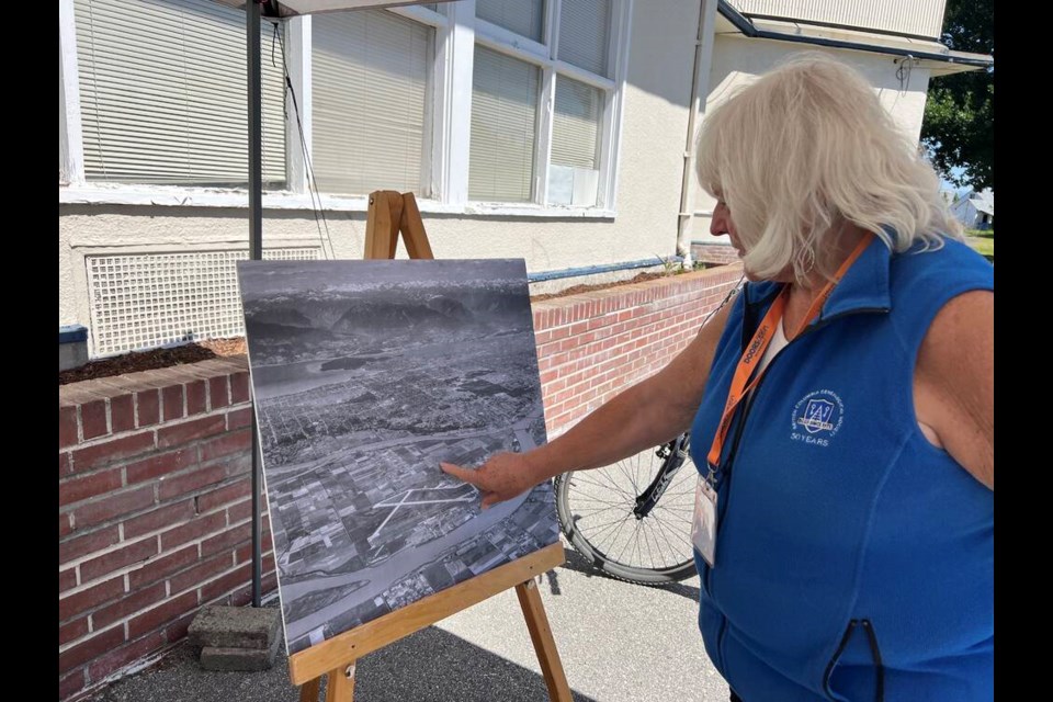 Robinson explaining Sea Island’s geography back in the day. Vikki Hui photo 