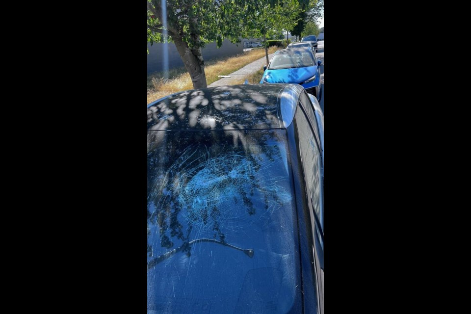 The smashed-up vehicles in north-east Richmond 