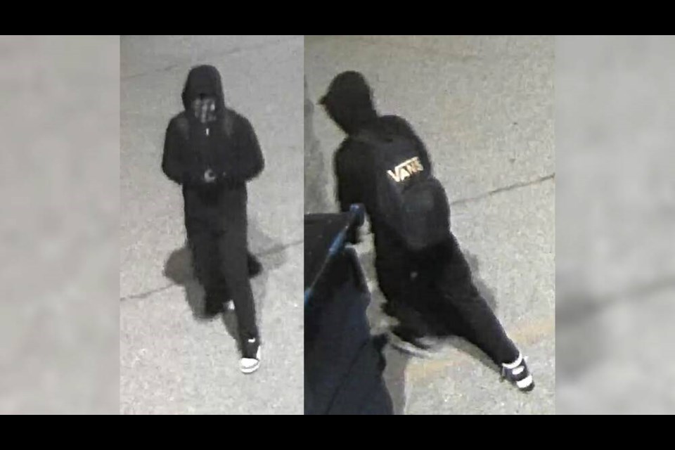 The first suspect in an alleged mischief at Palmer secondary on Aug. 2. Richmond RCMP photo