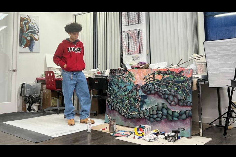 Henry Wang, 16, is holding his first-ever art exhibition this weekend in Richmond’s Lipont Gallery. Henry Wang photo 