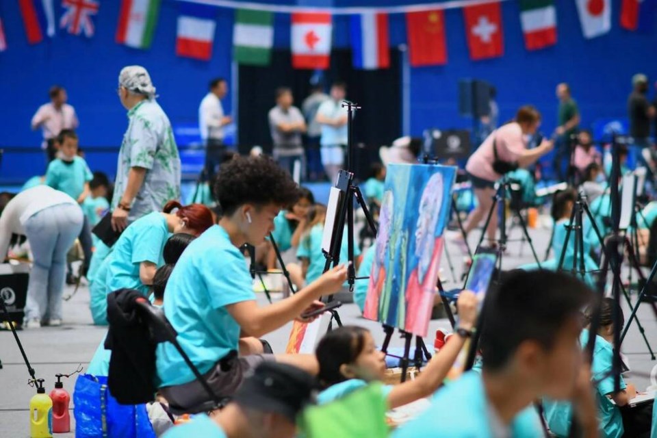 Youth World Cup Live Painting Competition at the Richmond Olympic Oval. Canadian Youth Policy Association Management photo