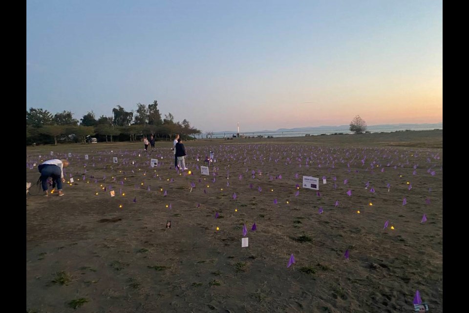 A vigil was held at Garry Point Park to commemorate International Overdose Awareness Day. Trevor Tablotney photo 