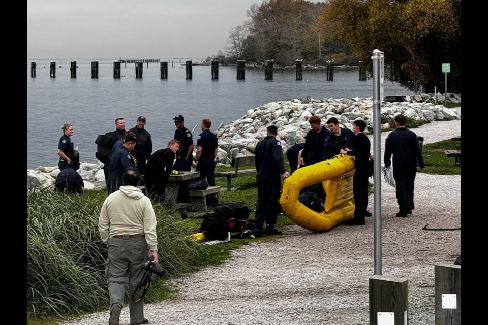 Richmond Fire-Rescue firefighters during a water training exercise in Richmond. Terry Crowe photo 