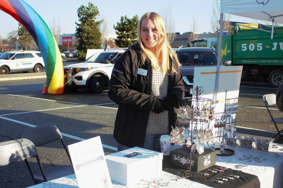 Ava Koldenhof selling her Christmas angels at the 2023 Richmond RCMP Toy Drive. Vikki Hui photo 