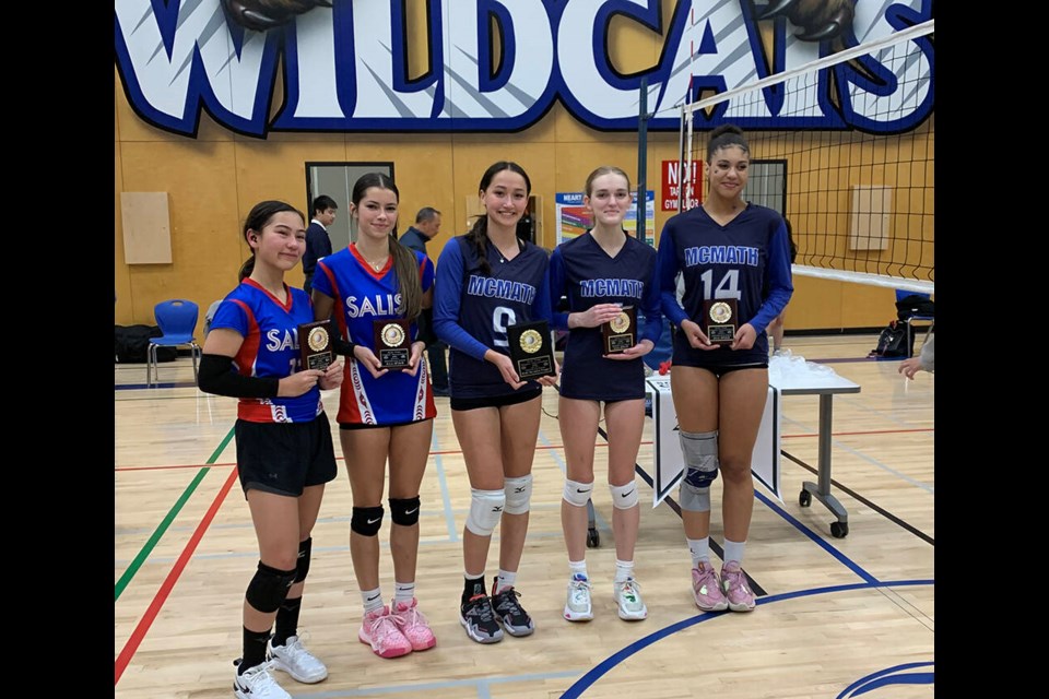 McMath volleyball all-stars Tiana Maedel, Aleah Kippan and Mirella Fernandes Boshell 