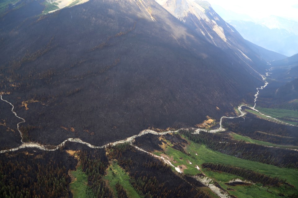 An aerial view of Verdant Creek wildfire in 2017.

PARKS CANADA PHOTO