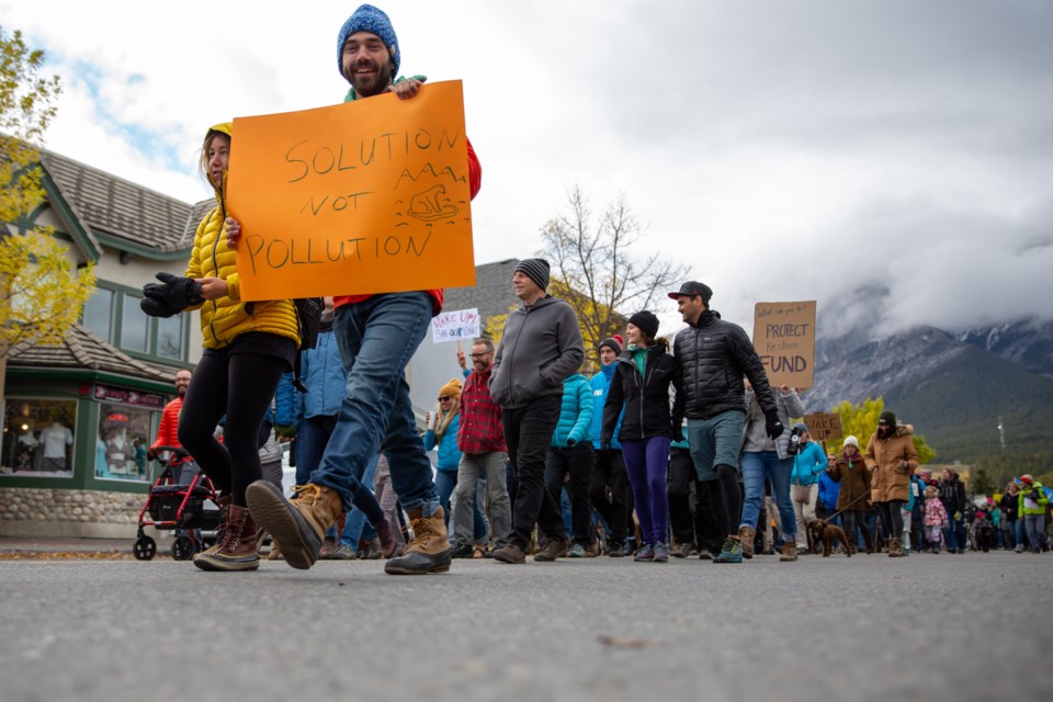 Local residents participated in a massive global climate strike by marching down the middle of Main Street in September, 2019. EVAN BUHLER RMO PHOTO