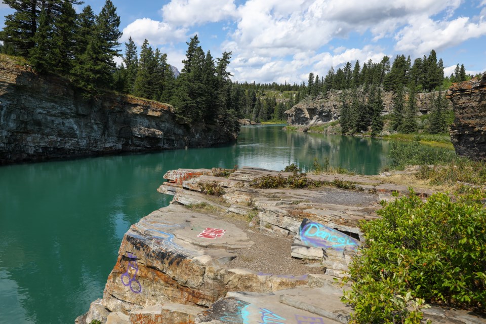 The Bow River where the suspected drowning victim Blessing Paul, 16, disappeared near the Seebe Dam, on Tuesday (Aug. 11). Since Saturday (Aug. 8) around 40 volunteers of the victim's family and emergency personnel have been searching the Bow River near Seebe, about 25 kilometres east of Canmore, where two helicopters, a dive team, and boat patrols have been combing since the weekend. EVAN BUHLER RMO PHOTO