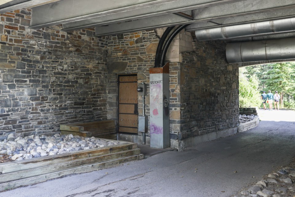The old and unused pump station building under the Bow River Bridge will be demolished because it is falling apart and asbestos was discovered. EVAN BUHLER RMO PHOTO