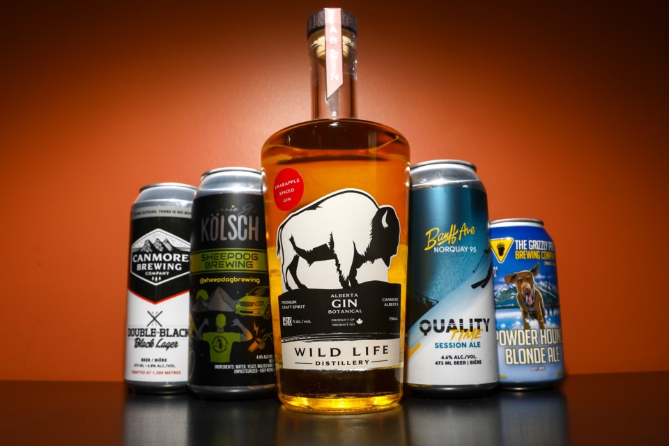 A selection of craft brews and spirits from the Bow Valley. EVAN BUHLER RMO PHOTO
