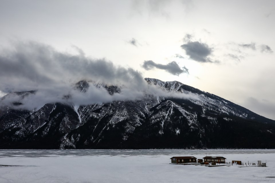 A general view of Lake Minnewanka in Banff National Park on Saturday (March 6). A trio of freedivers from Calgary took to the frigid waters to dive. EVAN BUHLER RMO PHOTO