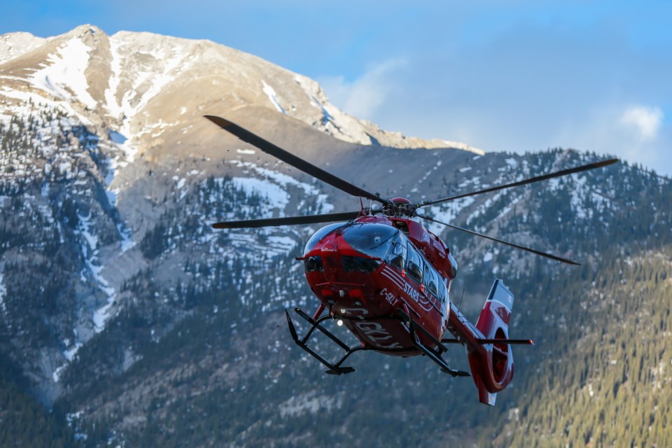 A STARS Air Ambulance departs from a mission call in the Bow Valley area in 2021. 
RMO FILE PHOTO