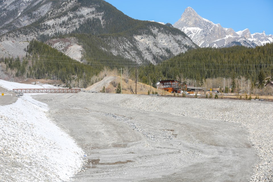 The Exshaw Creek Debris-Flood Mitigation Project on Thursday (April 15). EVAN BUHLER RMO PHOTO