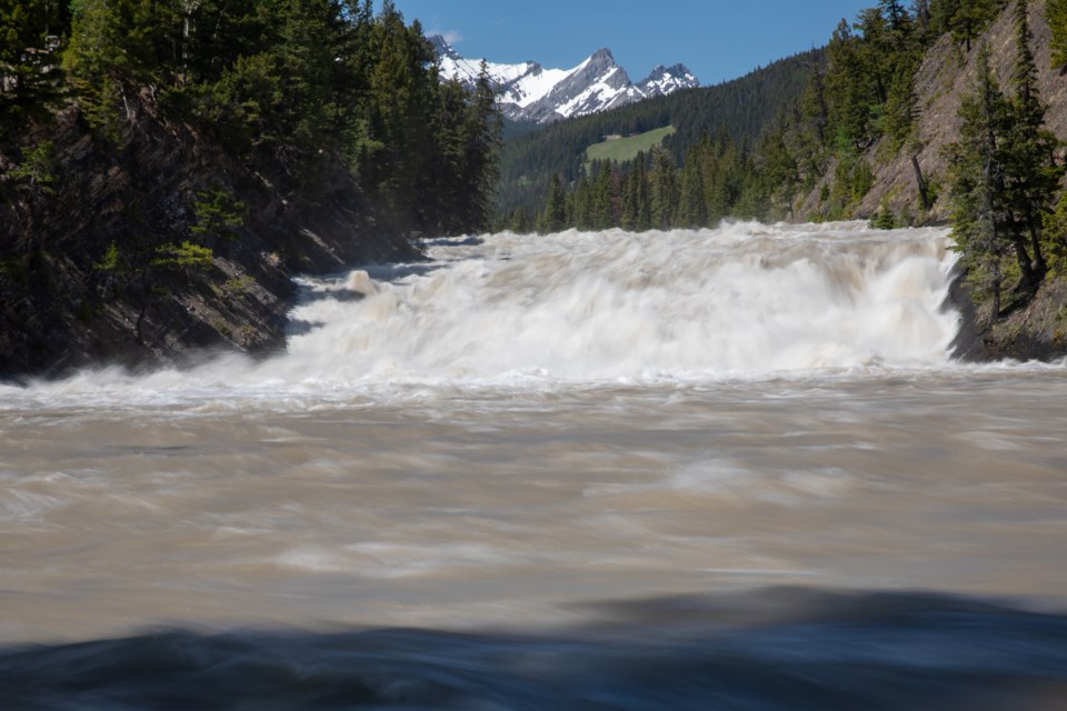 A raging Bow River downstream of Bow Falls in June 2021. RMO FILE PHOTO