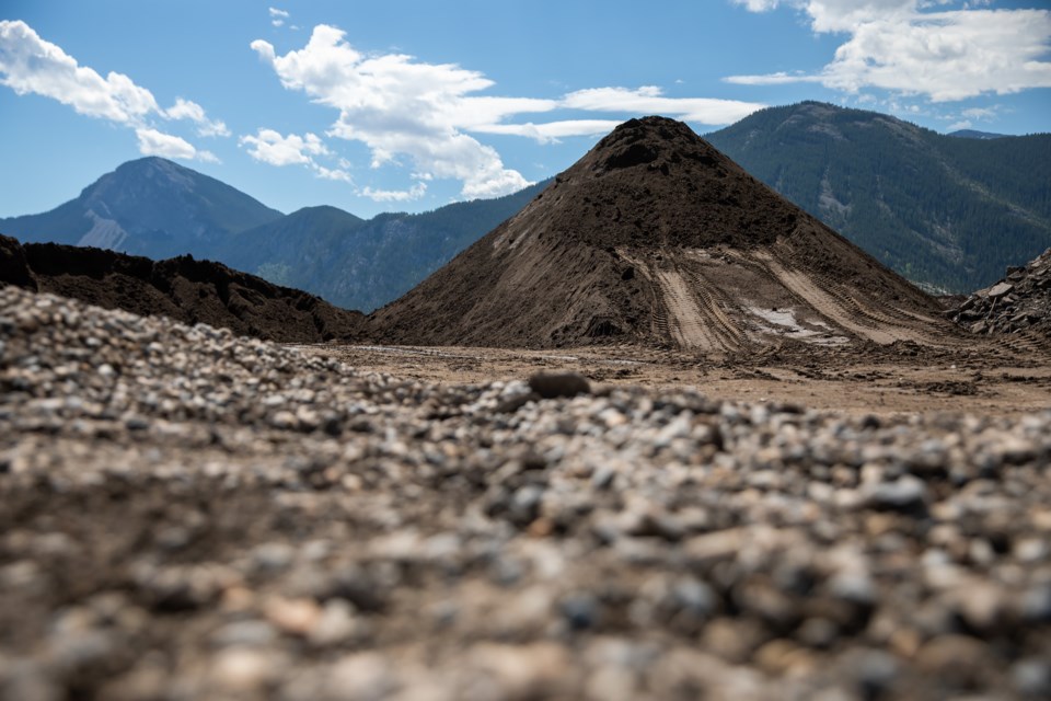 Cleaned soil at Francis Cooke landfill after being put in a modified trommel unit at Francis Cooke landfill on Monday (June 14). Roughly 4,000 square metres (6,800 tonnes) of petroleum hydrocarbon was found to have the affected soil. EVAN BUHLER RMO PHOTO